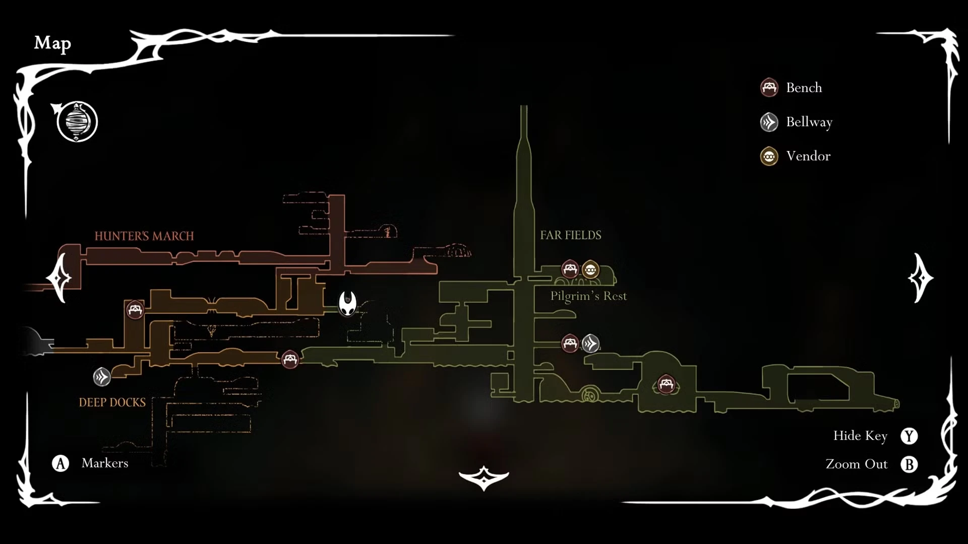 Far Fields area showing the circular region where players get trapped